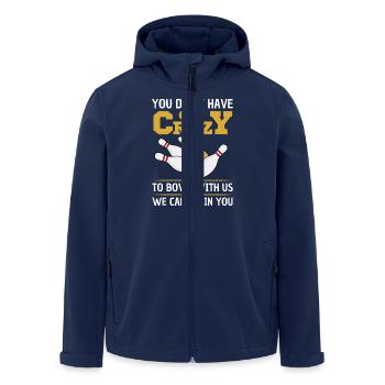 Funny bowling saying for bowling teams - Men’s Recycled Softshell Jacket by Stanley/Stella - navy - Front - AI Model Male 185 light (185cm)