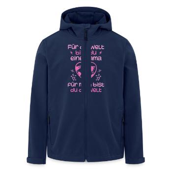 Loving Gift for Mom – You Are the World - Men’s Recycled Softshell Jacket by Stanley/Stella - navy - Front - AI Model Male 185 light (185cm)