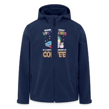 Behind every great VPK teacher is a - Men’s Recycled Softshell Jacket by Stanley/Stella - navy - Front - AI Model Male 185 light (185cm)