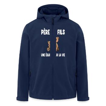 Father and Son Bear Daddy Duo Matching Father's Day - Men’s Recycled Softshell Jacket by Stanley/Stella - navy - Front - AI Model Male 185 light (185cm)