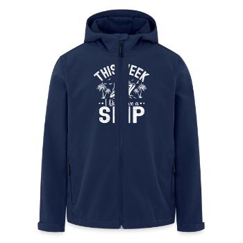 This week I'm not giving a ship cruise - Men’s Recycled Softshell Jacket by Stanley/Stella - navy - Front - AI Model Male 185 light (185cm)