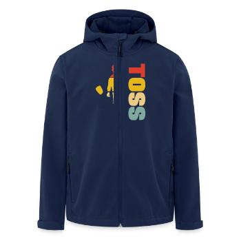 Cornhole Spieler Toss Silhouette Spaß - Recycelte Männer Softshell-Jacke von Stanley/Stella - Navy - Vorne - AI Model Male 185 light (185cm)
