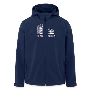 New York Lover Cool Colosseum Vereinigte Staaten Wortspiel - Recycelte Männer Softshell-Jacke von Stanley/Stella - Navy - Vorne - AI Model Male 185 light (185cm)