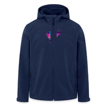 Vague rétro Lotus Triangle - Veste softshell homme en polyester recyclé Stanley/Stella - marine - Devant - AI Model Male 185 light (185cm)
