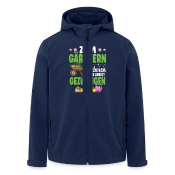 Zum Gärtnern Geboren Zur Arbeit Gezwungen Gärtner - Recycelte Männer Softshell-Jacke von Stanley/Stella - Navy - Vorne - AI Model Male 185 light (185cm)