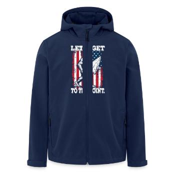 Funny Bigfoot Arrowheads US Flag - Men’s Recycled Softshell Jacket by Stanley/Stella - navy - Front - AI Model Male 185 light (185cm)