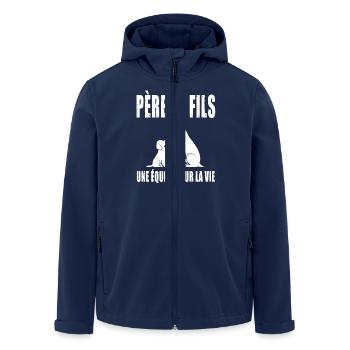 Father and Son Dad Dog Father's Day - Men’s Recycled Softshell Jacket by Stanley/Stella - navy - Front - AI Model Male 185 light (185cm)