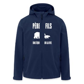 Father and Son Daddy Bear Father's Day - Men’s Recycled Softshell Jacket by Stanley/Stella - navy - Front - AI Model Male 185 light (185cm)