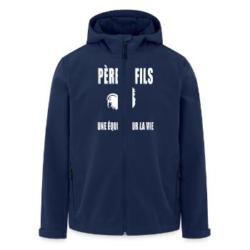Father and Son Daddy Hen Rooster Father's Day - Men’s Recycled Softshell Jacket by Stanley/Stella - navy - Front - AI Model Male 185 light (185cm)
