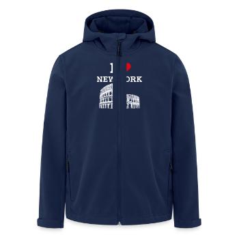 New York Liebhaber USA Herz Flagge Kolosseum Amerika - Recycelte Männer Softshell-Jacke von Stanley/Stella - Navy - Vorne - AI Model Male 185 light (185cm)