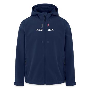 Amerikanisches Herz Flagge Eiffelturm New York Humor - Recycelte Männer Softshell-Jacke von Stanley/Stella - Navy - Vorne - AI Model Male 185 light (185cm)