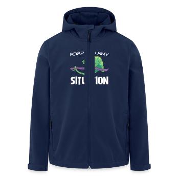 Chameleon adaptation to any situation - Men’s Recycled Softshell Jacket by Stanley/Stella - navy - Front - AI Model Male 185 light (185cm)