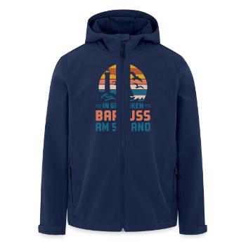 Baltic Sea North Sea coast Barefoot on the beach in thoughts - Men’s Recycled Softshell Jacket by Stanley/Stella - navy - Front - AI Model Male 185 light (185cm)