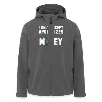 Only accept money as an apology - Men’s Recycled Softshell Jacket by Stanley/Stella - anthracite - Front - AI Model Male 185 light (185cm)