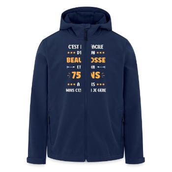 75 ANS - Veste softshell homme en polyester recyclé Stanley/Stella - marine - Devant - AI Model Male 185 light (185cm)