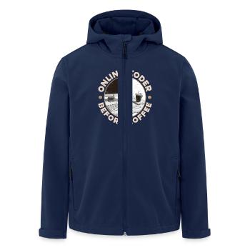 Online Coder Before Coffee Developer Coffee Lover - Men’s Recycled Softshell Jacket by Stanley/Stella - navy - Front - AI Model Male 185 light (185cm)