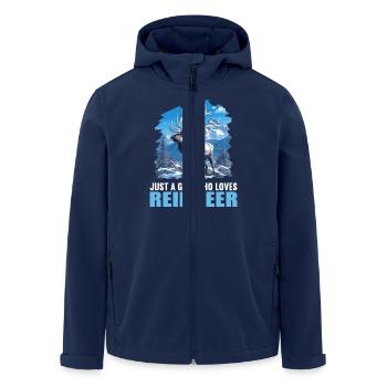 Reindeer Reindeer - Men’s Recycled Softshell Jacket by Stanley/Stella - navy - Front - AI Model Male 185 light (185cm)