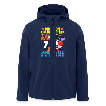 Mission accomplished I'm now 7 and still - Men’s Recycled Softshell Jacket by Stanley/Stella - navy - Front - AI Model Male 185 light (185cm)