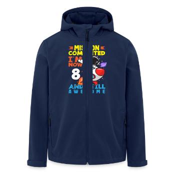 Mission Complete Now 8 and Still Going Strong - Men’s Recycled Softshell Jacket by Stanley/Stella - navy - Front - AI Model Male 185 light (185cm)