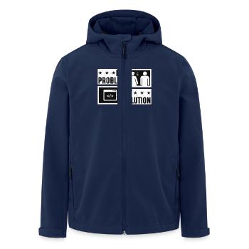 Codeur en ligne Mon problème Mon pictogramme Papa Développeur - Veste softshell homme en polyester recyclé Stanley/Stella - marine - Devant - AI Model Male 185 light (185cm)