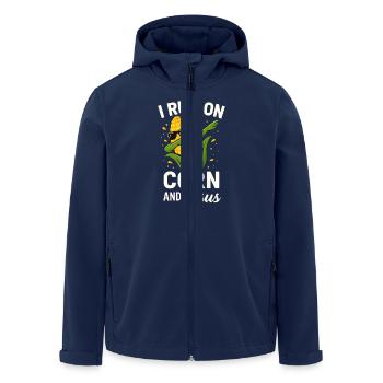 Mais Jesus Glaube Christ Lustiger Maiskolben - Recycelte Männer Softshell-Jacke von Stanley/Stella - Navy - Vorne - AI Model Male 185 light (185cm)