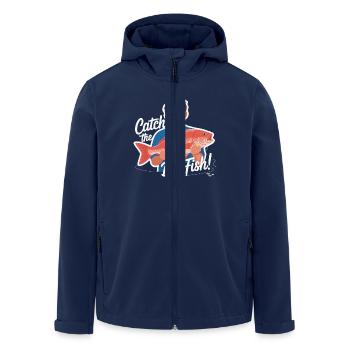 CATCH THE BIG FISH - Men’s Recycled Softshell Jacket by Stanley/Stella - navy - Front - AI Model Male 185 light (185cm)