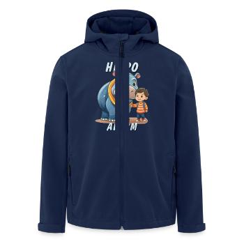 ALARME HIPPOPOTAME ENFANT - Veste softshell homme en polyester recyclé Stanley/Stella - marine - Devant - AI Model Male 185 light (185cm)