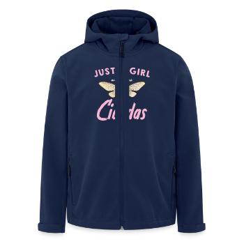 Une fille qui aime les cigales motif papillon - Veste softshell homme en polyester recyclé Stanley/Stella - marine - Devant - AI Model Male 185 light (185cm)