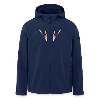 Niedlicher Hamster Entdeckt Neugierig Die Welt - Recycelte Männer Softshell-Jacke von Stanley/Stella - Navy - Vorne - AI Model Male 185 light (185cm)