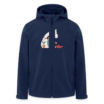 Freundschaft Zwischen Mensch und Bär - Harmonie - Recycelte Männer Softshell-Jacke von Stanley/Stella - Navy - Vorne - AI Model Male 185 light (185cm)
