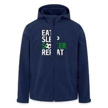 Lustiger Fußball Spruch Fußballteam - Recycelte Männer Softshell-Jacke von Stanley/Stella - Navy - Vorne - AI Model Male 185 light (185cm)