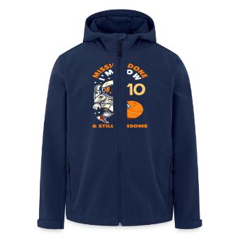 Mission Completed Now 10 and Still Great - Men’s Recycled Softshell Jacket by Stanley/Stella - navy - Front - AI Model Male 185 light (185cm)