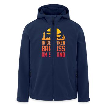 Baltic Sea North Sea coast Barefoot on the beach in thoughts - Men’s Recycled Softshell Jacket by Stanley/Stella - navy - Front - AI Model Male 185 light (185cm)