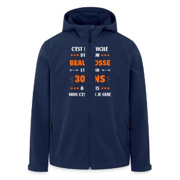 30 ANS - Veste softshell homme en polyester recyclé Stanley/Stella - marine - Devant - AI Model Male 185 light (185cm)
