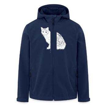 Spooky Vintage Cat – Halloween - Men’s Recycled Softshell Jacket by Stanley/Stella - navy - Front - AI Model Male 185 light (185cm)