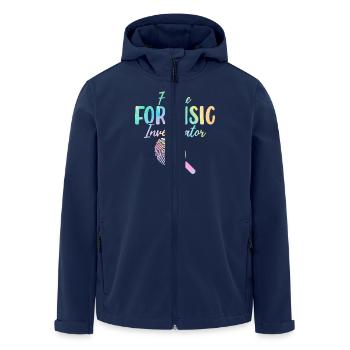 Forensic Investigator Tie Dye Funny Forensics - Men’s Recycled Softshell Jacket by Stanley/Stella - navy - Front - AI Model Male 185 light (185cm)