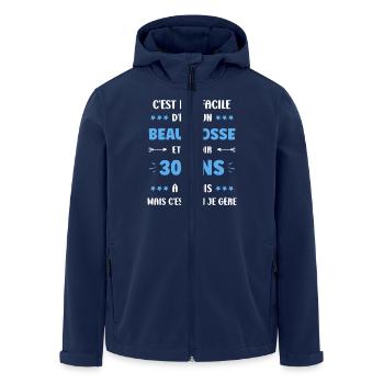 30 ANS - Veste softshell homme en polyester recyclé Stanley/Stella - marine - Devant - AI Model Male 185 light (185cm)