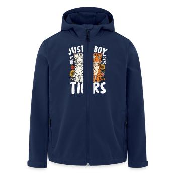 Just a Boy Who Loves Tigers - Recycelte Männer Softshell-Jacke von Stanley/Stella - Navy - Vorne - AI Model Male 185 light (185cm)