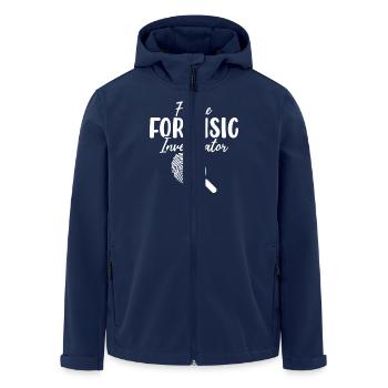 Forensic Investigator Pathologist Funny Forensics - Men’s Recycled Softshell Jacket by Stanley/Stella - navy - Front - AI Model Male 185 light (185cm)