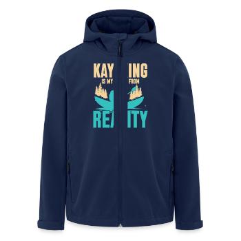 Kajakfahren - Recycelte Männer Softshell-Jacke von Stanley/Stella - Navy - Vorne - AI Model Male 185 light (185cm)
