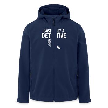Im Grunde ein Detektiv Forensik Lustig - Recycelte Männer Softshell-Jacke von Stanley/Stella - Navy - Vorne - AI Model Male 185 light (185cm)