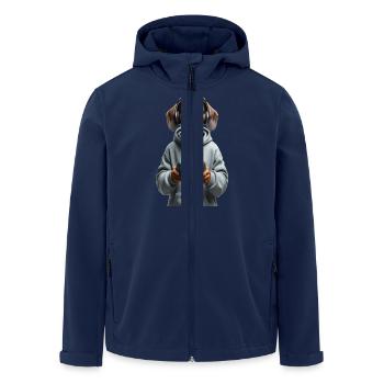 Gamer Dackel - Zockerhund mit Hoodie - Recycelte Männer Softshell-Jacke von Stanley/Stella - Navy - Vorne - AI Model Male 185 light (185cm)
