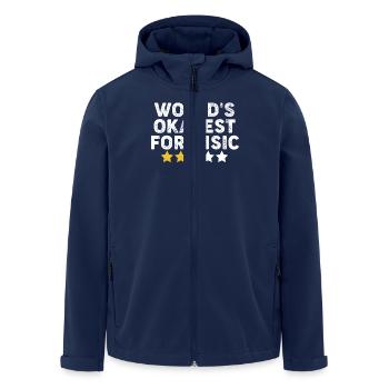 Worlds Okayest Forensic Lustiger Tatort Forensik - Recycelte Männer Softshell-Jacke von Stanley/Stella - Navy - Vorne - AI Model Male 185 light (185cm)
