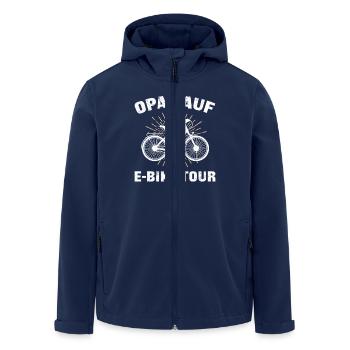 Rentner OPAS AUF E-BIKE TOUR EBike Lustiges - Recycelte Männer Softshell-Jacke von Stanley/Stella - Navy - Vorne - AI Model Male 185 light (185cm)