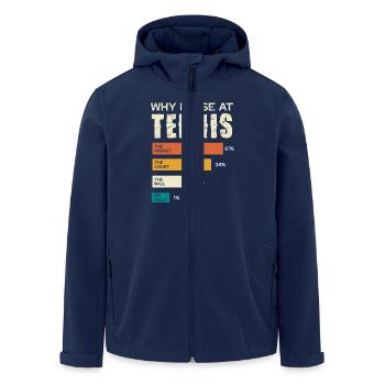 Warum Ich Beim Tennis Verliere Humorvolle Tabelle - Recycelte Männer Softshell-Jacke von Stanley/Stella - Navy - Vorne - AI Model Male 185 light (185cm)