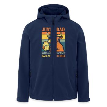 Juste un papa qui revenait toujours, Bull Papa - Veste softshell homme en polyester recyclé Stanley/Stella - marine - Devant - AI Model Male 185 light (185cm)