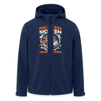 Spruce sifting, woodworking, lumberjack, forestry work - Men’s Recycled Softshell Jacket by Stanley/Stella - navy - Front - AI Model Male 185 light (185cm)