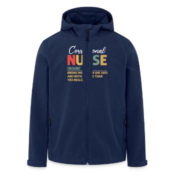 Krankenschwester Retro Medical - Recycelte Männer Softshell-Jacke von Stanley/Stella - Navy - Vorne - AI Model Male 185 light (185cm)