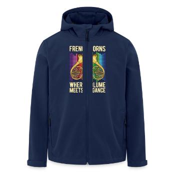 French Horns Where Volume Meets Marching Band - Recycelte Männer Softshell-Jacke von Stanley/Stella - Navy - Vorne - AI Model Male 185 light (185cm)