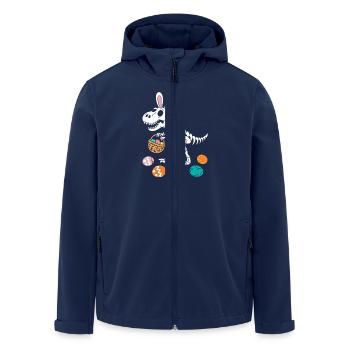 Osterhase Skelett Dino mit Ostereiern Korb - Recycelte Männer Softshell-Jacke von Stanley/Stella - Navy - Vorne - AI Model Male 185 light (185cm)